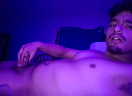 Jerking My Uncut Cock While Inflating My Belly