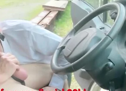 Masked Cock Sucker In Suit Blows My Big Dick In My Truck With The Door Wide Open