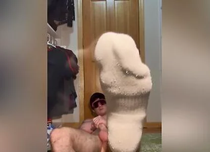 White Socks Jock Jerk Finger