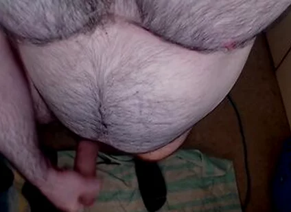 Top Down Perspective Showing My Sexy Chest, Legs, Beard And Cock