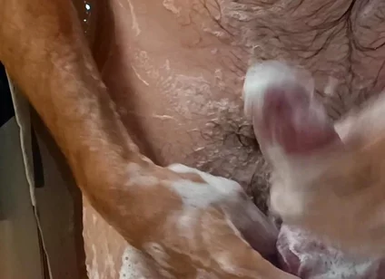 Hot Dilf Shower Big Uncut Cock Wanking and Cumming - Rockard Daddy