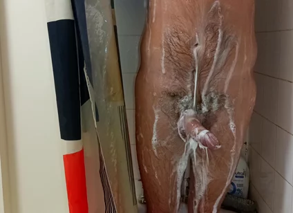Hot Dilf Shower Big Uncut Cock Wanking and Cumming - Rockard Daddy