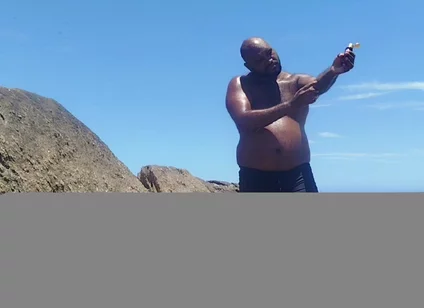 Tanning My Hairy Body and Gg on the Apoador's Stone in Rj