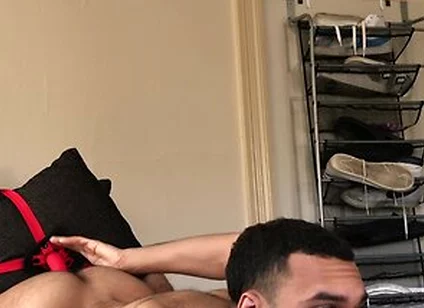 Red Bone In Fucking My Big Red Dildo In The Ass