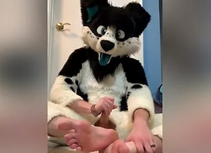 Furry Shows Off Feet & Fucks A Plushie