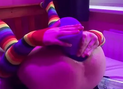 Size Queen Femboy Raine Stretched By Huge Toys!