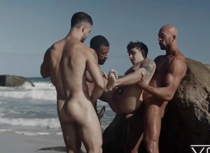 Watch A Group Of Handsome Muscular Studs Have An Outdoor Wild Orgy By The Beach - Andy Rodrigues And Markin Wolf