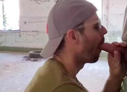 A Tourist Visiting An Abandoned Building Gets His Big Cock Sucked By A Guy And