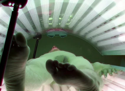 Czech Gay Solarium 1 Slim Twink Caught in Solarium