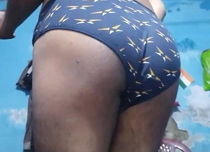 Horny Indian Femboy Wearing His Step Sister's Bra and Panties