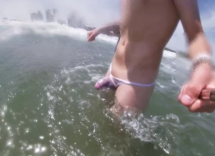 I Have a Sexy Cock and I Think People Must Know so I Wear a See Through Thong in a Public Beach