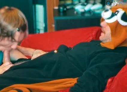 I Blow My Friend While He Is Chilling In His Tanooki Pyjamas