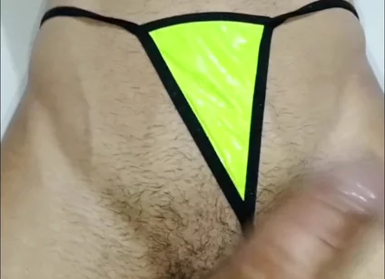 Big and Veiny Cock in Panty, Intense Masturbation, Gay Vergon, First Shot