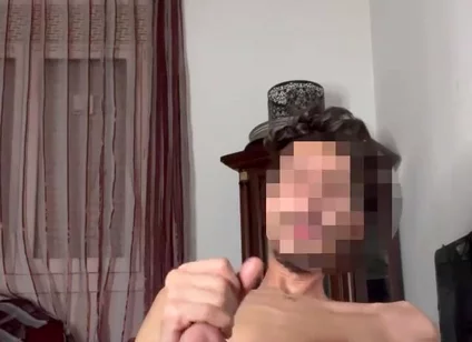 Skinny Twink Strokes His Hung Cock