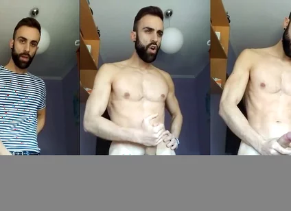 Hot Guy with a Big Cock of 23 Cm Jerking off in His Room