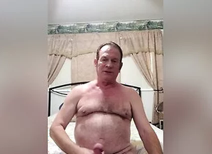 Old Man Stroking In Bed