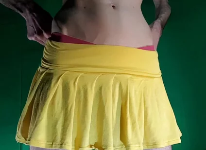 Yellow Miniskirt with Yellow Shorts