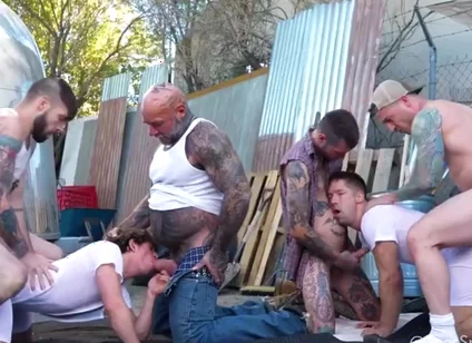 Greyson Myles, Ryan Sebastian And Jason Collins In Trailer Park Orgy