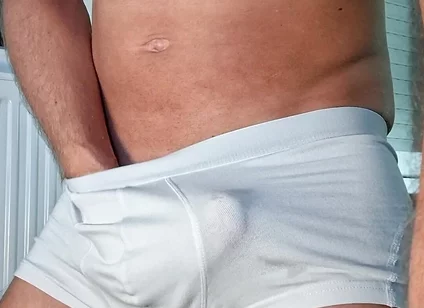 I Masturbate in My White Boxers and Take Out My Big Cock