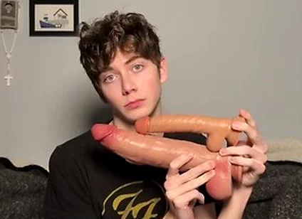 Gooner Boy Gapes Hole With Humongous Dildos