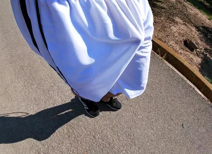 Flashing My Boner in See Thru Basketball Shorts for the Cyclists and Runners