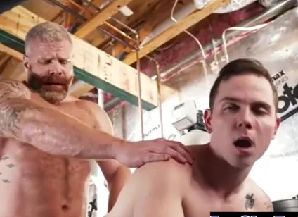 Rugged Bear And Tiny Teen 18+ In The Basement