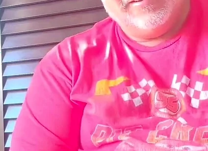 Big Belly on Belgium Grandfather Has Huge Mushroom Head and Has Large Sprays of Juice