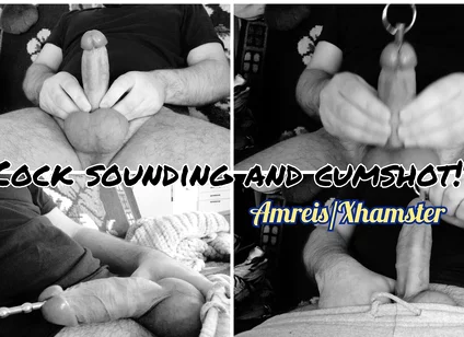 Cock Sounding. Powerful Orgasm and Sperm on the Balls.
