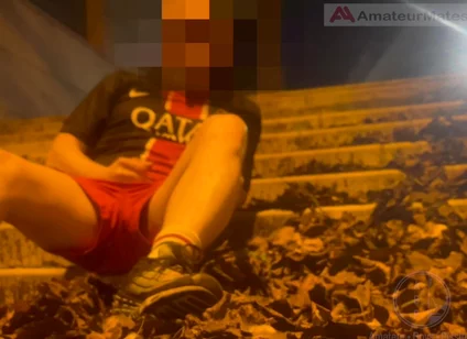 Amateur Boy in Football Gear Caught Wetting Himself in the Street