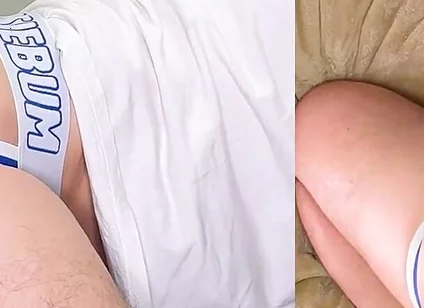 Massive Double Hands Free Cumshot From Wild Out of Control Clanker!