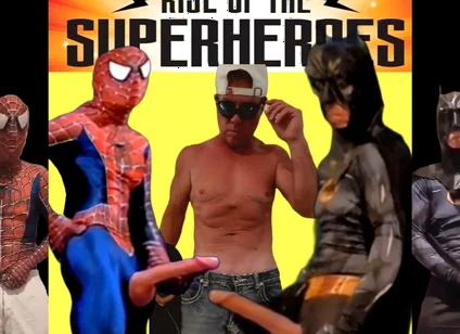 Batman and Spiderman a Big Cock Team