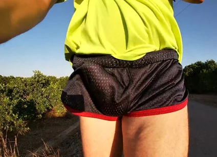 Tight Shiny Sport Shorts Bulging Routine (freeballing Outdoors)