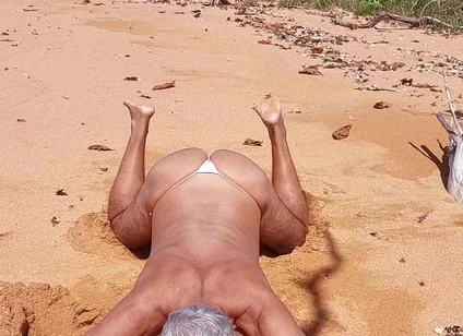 Ladysilva Crossdress What a Hot Slut in Panties on the Beach