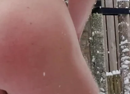 18 Year Old Blonde Twink Freezes Naked in -10 Degree Winter - Hard in Snow