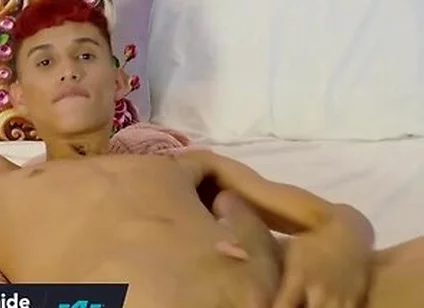 Angelo Zaide On Horny College Twink Jerks His Big Cock Until He Explodes