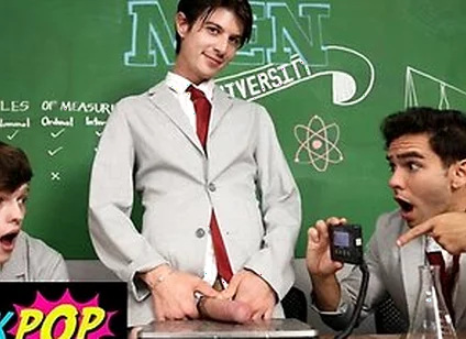 Jake Preston, Joey Mills And Damian Night In College Class Turns Into A Dick-measuring Contest And Then A Hot Group Sex