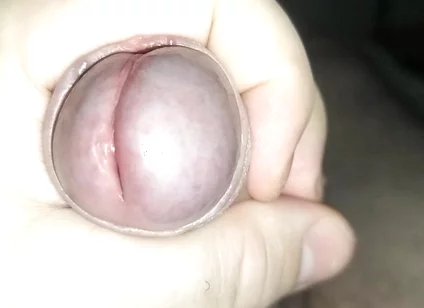Close up Masturbation Uncut Cock and Cumshot
