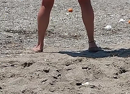 Naked on the Beach Enjoying