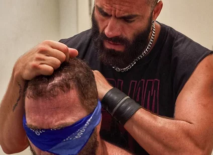 Bearded Master Uses Muscle Sub