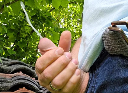 My Big Fat Cock! Playing and Cumming Outside