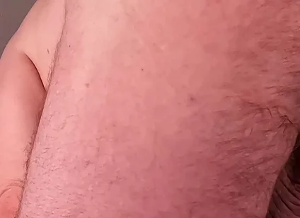 Bear Morning Stretch From Behind to Expose Big Balls, Cock and Asshole