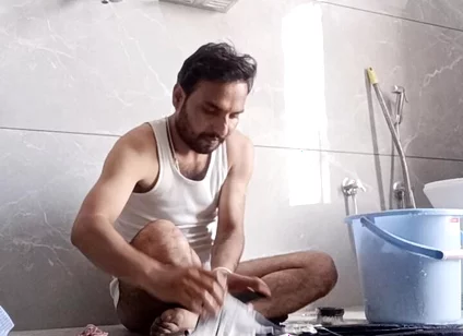 Indian Hot Man Enjoy Shower and Masterbation