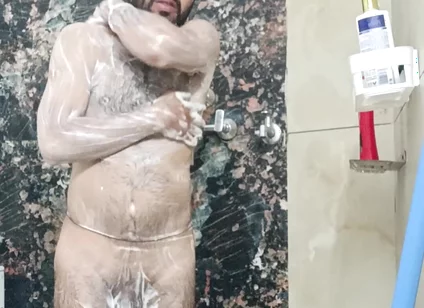 Indian Police Officer in Shower