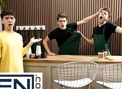 Men - Sam Ledger Asks Barista Joey Mills For Something Hot & Creamy So He Gets Cum All Over His Body