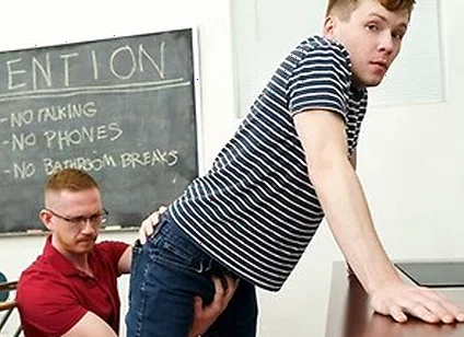 Brody Kayman And Damian Rose In While In Detention, Professor Kayman Has A Very Serious Talk With His Naughty Student 18