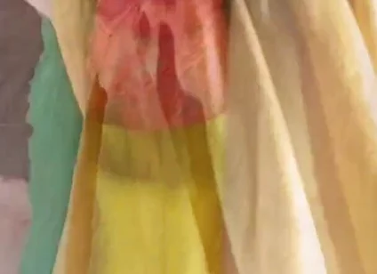 Red Lacy Panties Under Yellow Skirt