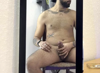 Spraying a Massive Load of My Arab Cum on My Mirror!
