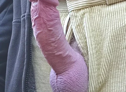 Big Uncut Cock Creamy Cum Outdoor Edging Wearing Cords