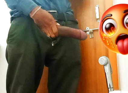 Today in the Office Toilet, I Spit on My Cock, Masturbated and Ejaculated