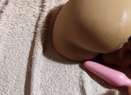 Spitting and Fucking an Anal Toy with Dildos with Pleasurable Moaning
